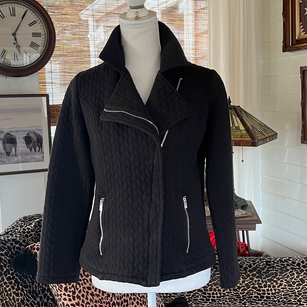Isaac Mizrahi Black Cotton Jacket - Picture 3 of 10
